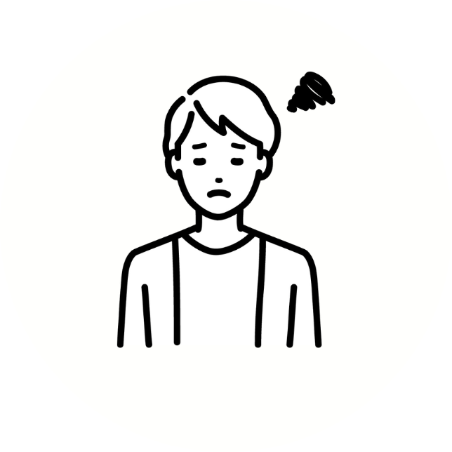 人が悩んでいるイラスト